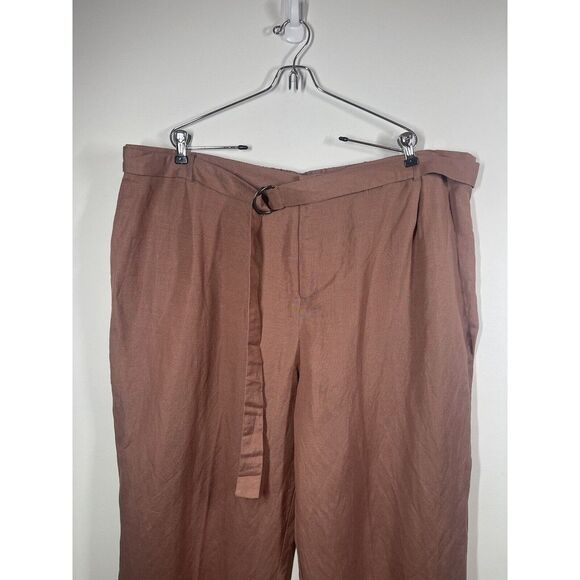 H by Halston Women's Linen Blend Pull-On Full Length Wide Leg Pants Size 24 P - Picture 3 of 11